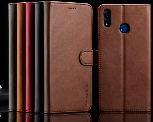 Honor 8X Kunstlederen Stand Portemonnee Bookcase Hoesje Coffee afbeelding 13