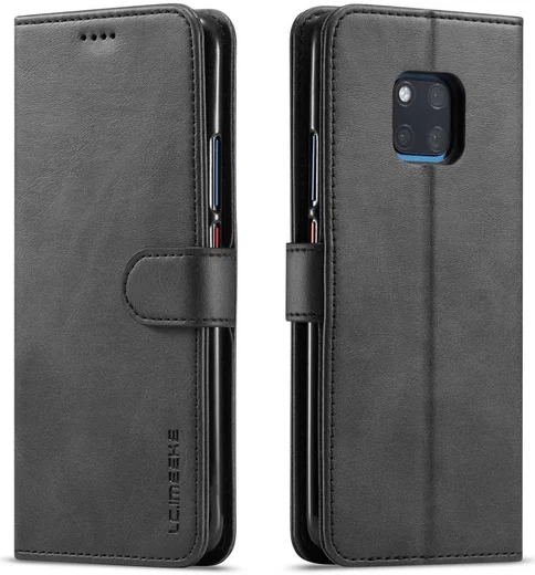 Huawei Mate 20 Pro Stand Portemonnee Bookcase Hoesje Zwart afbeelding 2