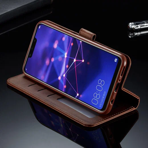 Huawei Mate 20 Lite Portemonnee Stand Bookcase Hoesje Coffee afbeelding 12