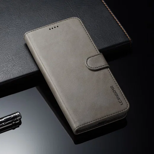 Huawei Mate 20 Stand Portemonnee Bookcase Hoesje Grijs afbeelding 4