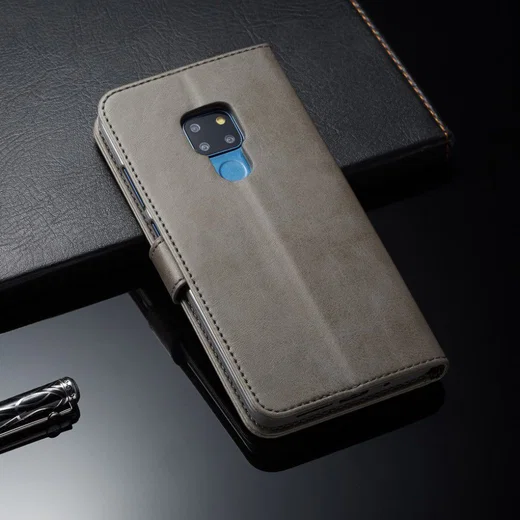 Huawei Mate 20 Stand Portemonnee Bookcase Hoesje Grijs afbeelding 6