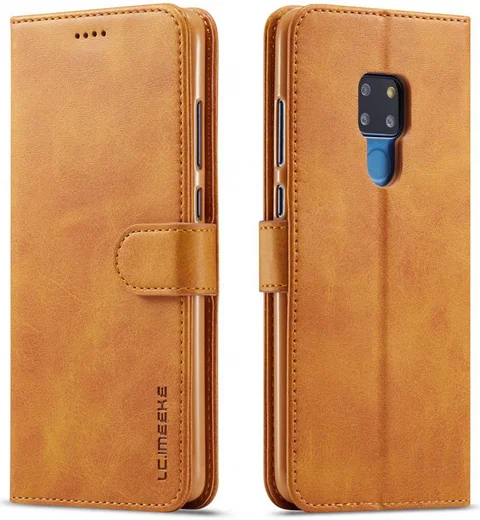 Huawei Mate 20 Stand Portemonnee Bookcase Hoesje Bruin afbeelding 2