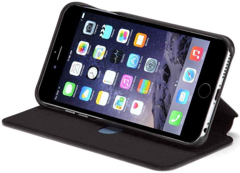 Apple iPhone 6/6s Retro Style Kaarthouder Bookcase Hoesje Zwart afbeelding 4
