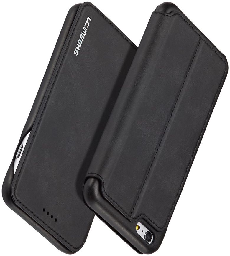 Apple iPhone 6/6s Retro Style Kaarthouder Bookcase Hoesje Zwart afbeelding 9