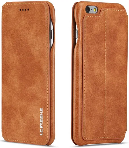 Apple iPhone 6/6s Retro Style Hoesje Kaarthouder met Kaarthouder Bruin afbeelding 4