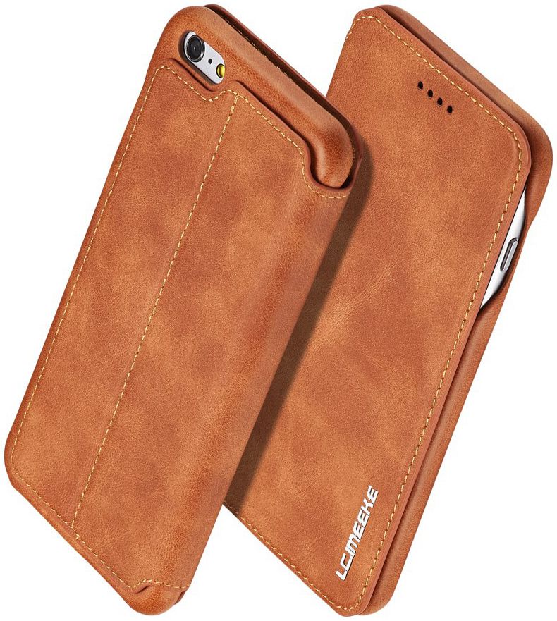 Apple iPhone 6/6s Retro Style Hoesje Kaarthouder met Kaarthouder Bruin afbeelding 2