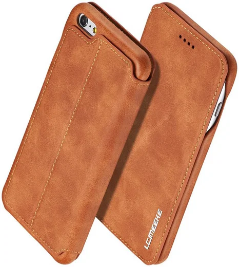 Apple iPhone 6/6s Retro Style Hoesje Kaarthouder met Kaarthouder Bruin afbeelding 2