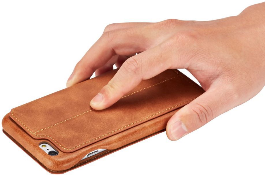 Apple iPhone 6/6s Retro Style Hoesje Kaarthouder met Kaarthouder Bruin afbeelding 7