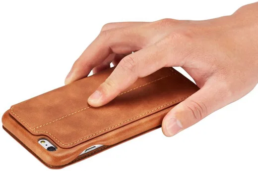 Apple iPhone 6/6s Retro Style Hoesje Kaarthouder met Kaarthouder Bruin afbeelding 7