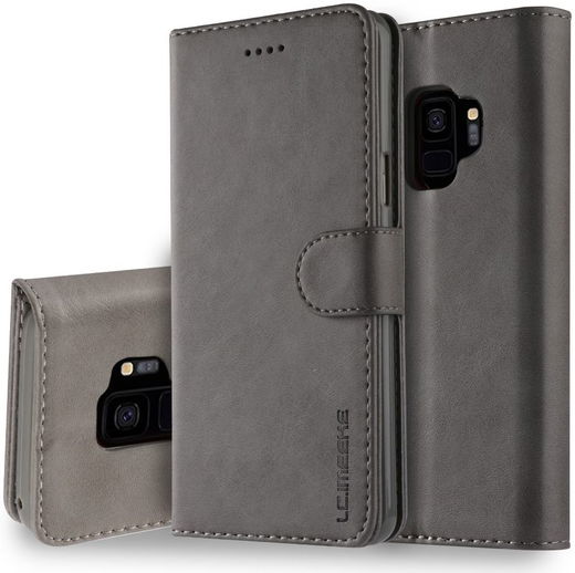 Samsung Galaxy S9 Book Case Portemonnee Bookcase Hoesje Grijs afbeelding 6
