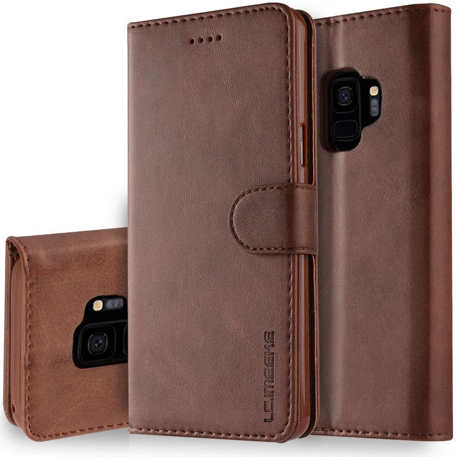 LC.IMEEKE Samsung Galaxy S9 Hoesje Portemonnee Book Case Bruin afbeelding 5