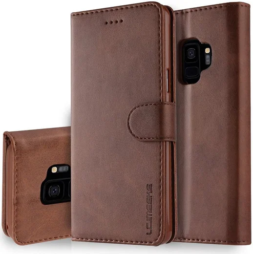 LC.IMEEKE Samsung Galaxy S9 Hoesje Portemonnee Book Case Bruin afbeelding 5