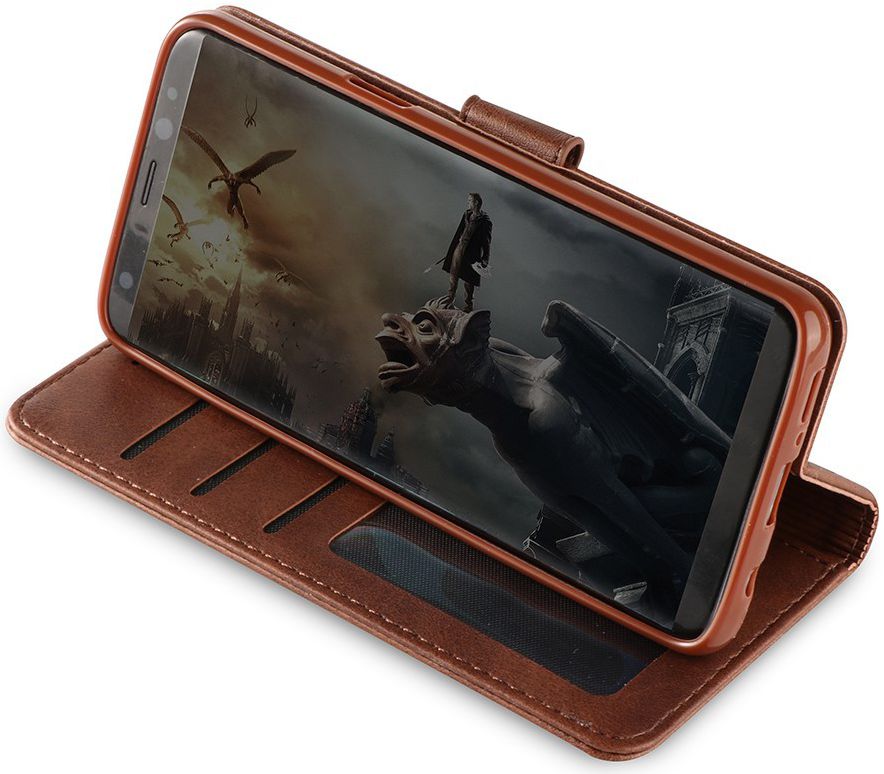LC.IMEEKE Samsung Galaxy S9 Hoesje Portemonnee Book Case Bruin afbeelding 3