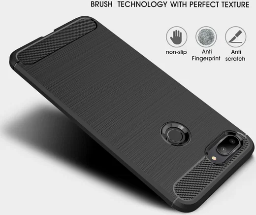 Xiaomi Mi 8 Lite Geborsteld TPU Hoesje Zwart afbeelding 5