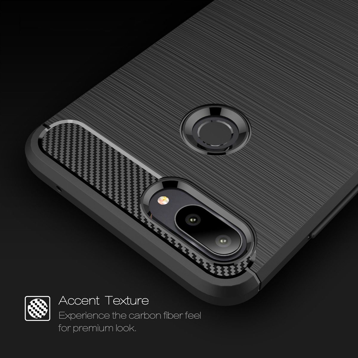Xiaomi Mi 8 Lite Geborsteld TPU Hoesje Zwart afbeelding 6