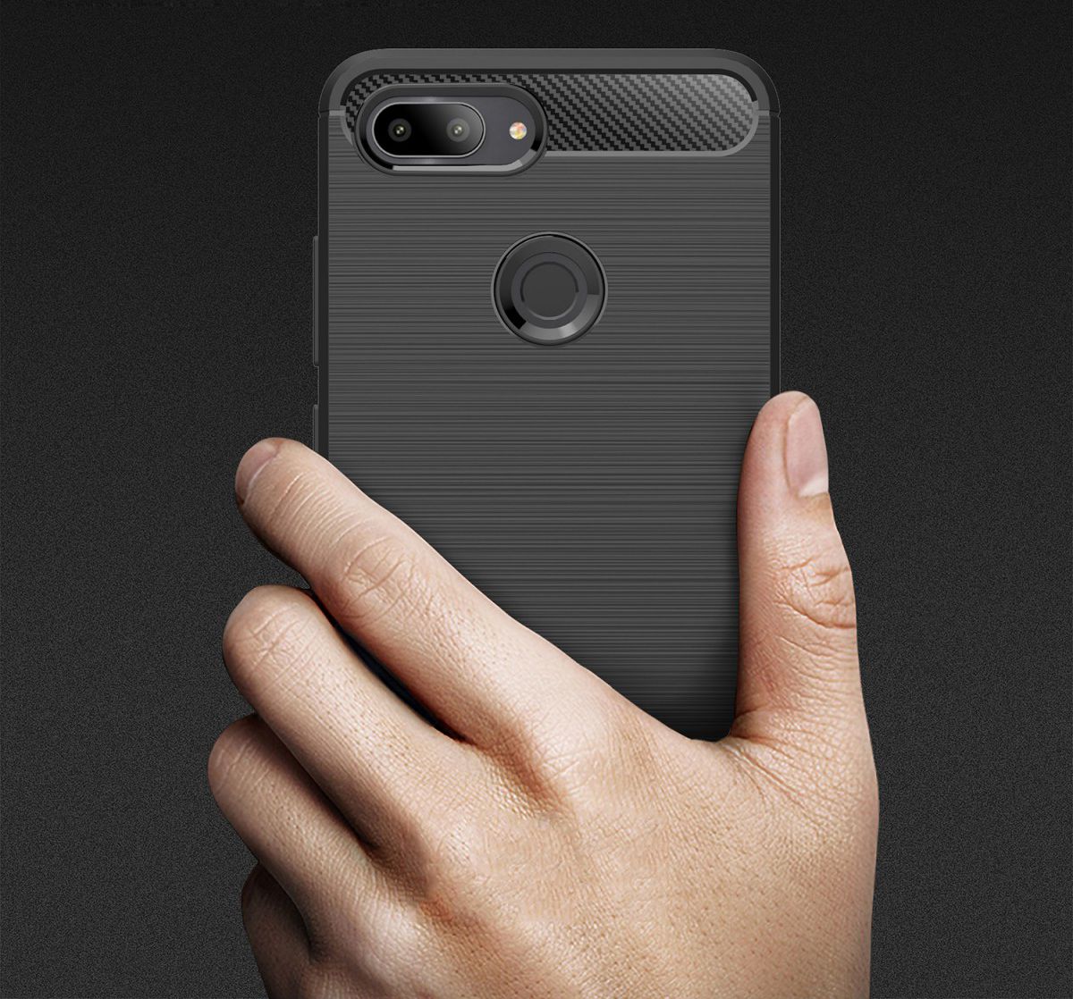 Xiaomi Mi 8 Lite Geborsteld TPU Hoesje Zwart afbeelding 10