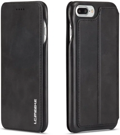 Apple iPhone 7 / 8 Plus Retro Style Kaarthouder Bookcase Hoesje Zwart afbeelding 11
