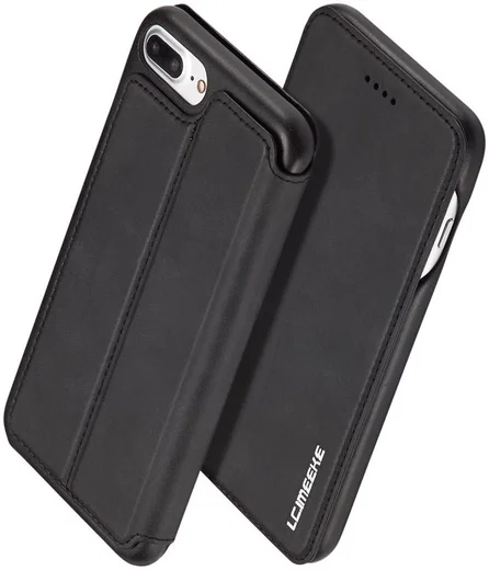 Apple iPhone 7 / 8 Plus Retro Style Kaarthouder Bookcase Hoesje Zwart afbeelding 9