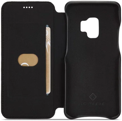 Samsung Galaxy S9 Retro Lederen Bookcase Hoesje met Kaarthouder Zwart afbeelding 4