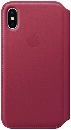 Originele Apple iPhone XS / X Leather Folio Berry afbeelding 3