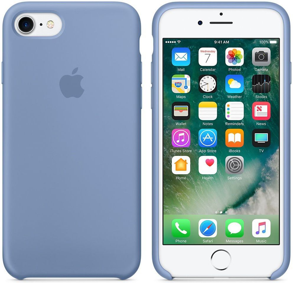 Originele Apple iPhone 8 / 7 Silicone Case Azure afbeelding 3