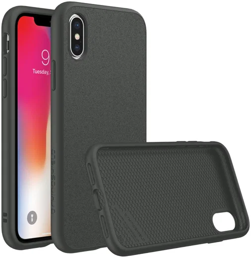 RhinoShield SolidSuit Microfiber iPhone X Hoesje Zwart afbeelding 1