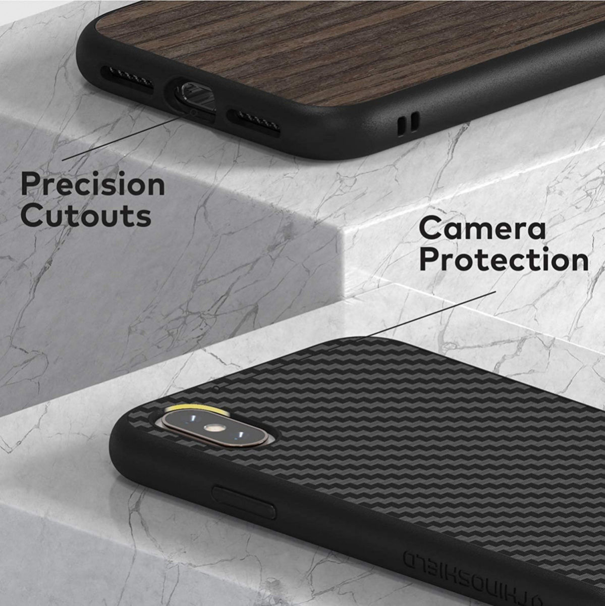 RhinoShield SolidSuit Microfiber iPhone X Hoesje Zwart afbeelding 8
