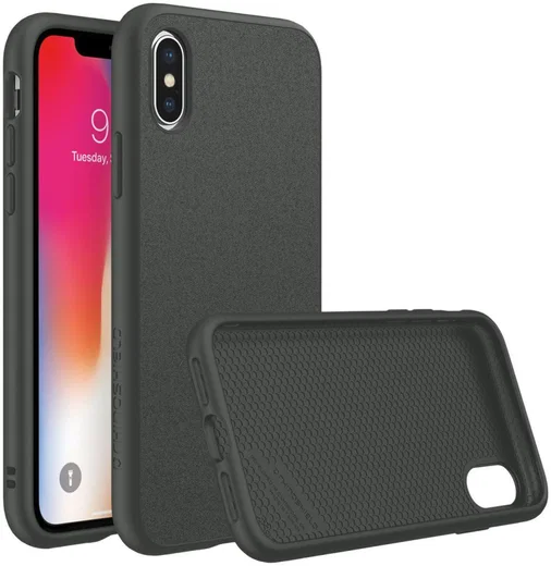 RhinoShield SolidSuit Microfiber iPhone XS Hoesje Zwart afbeelding 1