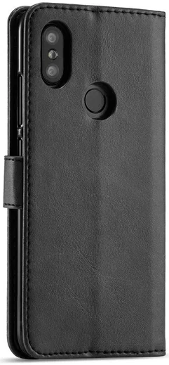 Xiaomi Mi A2 Lederen Portemonnee Stand Bookcase Hoesje Zwart afbeelding 1