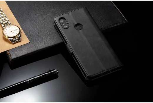 Xiaomi Mi A2 Lederen Portemonnee Stand Bookcase Hoesje Zwart afbeelding 6