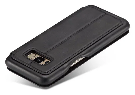 Samsung Galaxy S8 Retro Lederen Bookcase Hoesje met Kaarthouder Zwart afbeelding 10
