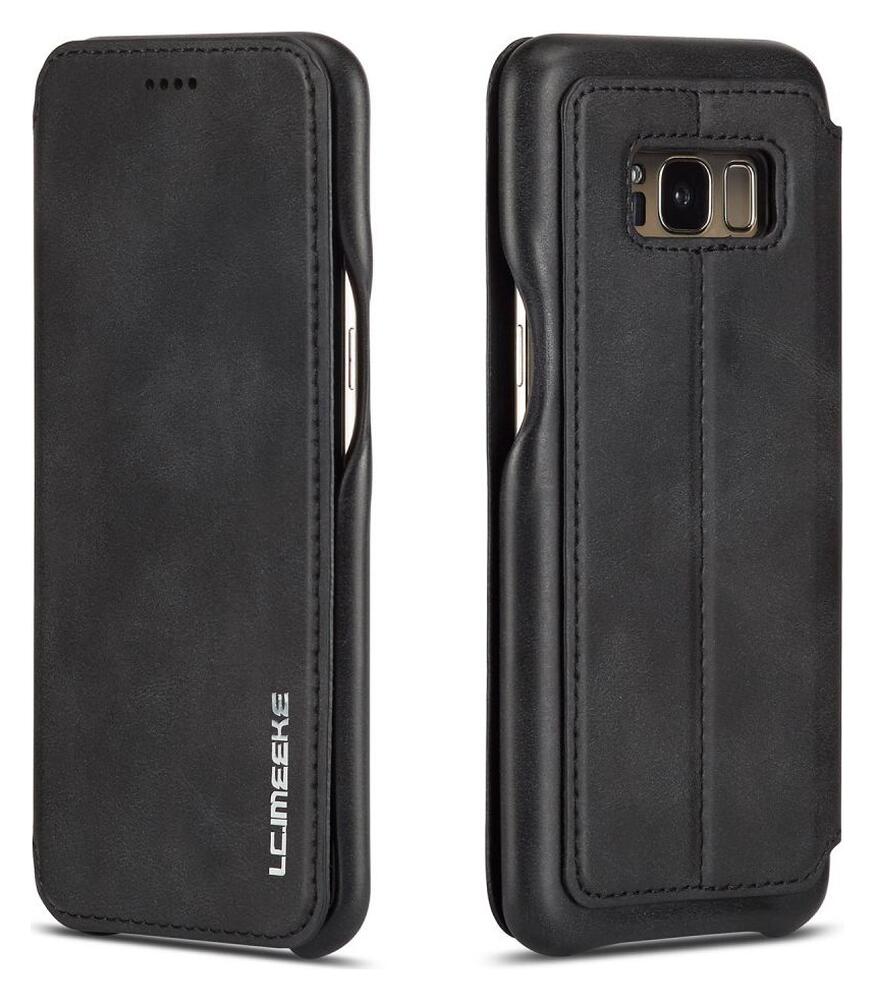 Samsung Galaxy S8 Retro Lederen Bookcase Hoesje met Kaarthouder Zwart afbeelding 11