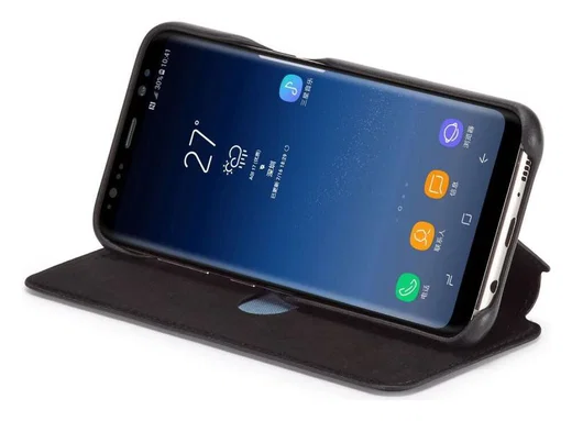 Samsung Galaxy S8 Retro Lederen Bookcase Hoesje met Kaarthouder Zwart afbeelding 4