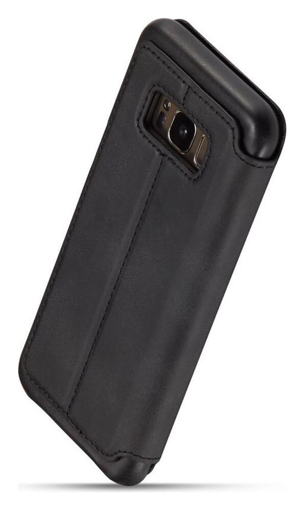 Samsung Galaxy S8 Retro Lederen Bookcase Hoesje met Kaarthouder Zwart afbeelding 9