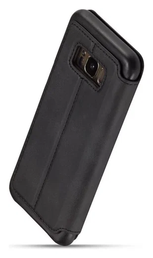Samsung Galaxy S8 Retro Lederen Bookcase Hoesje met Kaarthouder Zwart afbeelding 9