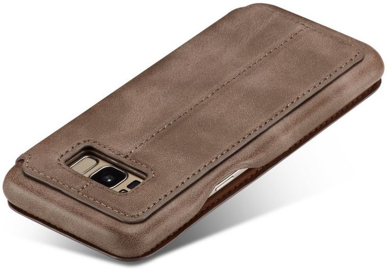 Samsung Galaxy S8 Retro Lederen Bookcase Hoesje met Kaarthouder Coffee afbeelding 10