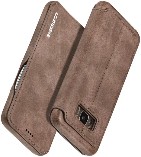 Samsung Galaxy S8 Retro Lederen Bookcase Hoesje met Kaarthouder Coffee afbeelding 4