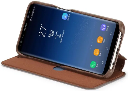 Samsung Galaxy S8 Retro Lederen Bookcase Hoesje met Kaarthouder Coffee afbeelding 5
