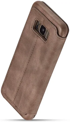 Samsung Galaxy S8 Retro Lederen Bookcase Hoesje met Kaarthouder Coffee afbeelding 9