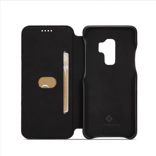 Samsung Galaxy S9 Plus Retro Lederen Hoesje met Kaarthouder Zwart afbeelding 4