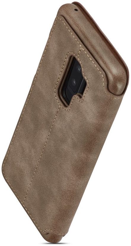 Samsung Galaxy S9 Plus Retro Bookcase Hoesje met Kaarthouder Coffee afbeelding 7