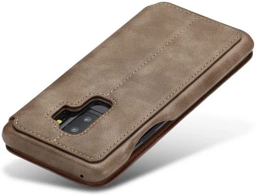 Samsung Galaxy S9 Plus Retro Bookcase Hoesje met Kaarthouder Coffee afbeelding 8
