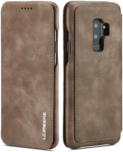 Samsung Galaxy S9 Plus Retro Bookcase Hoesje met Kaarthouder Coffee afbeelding 9