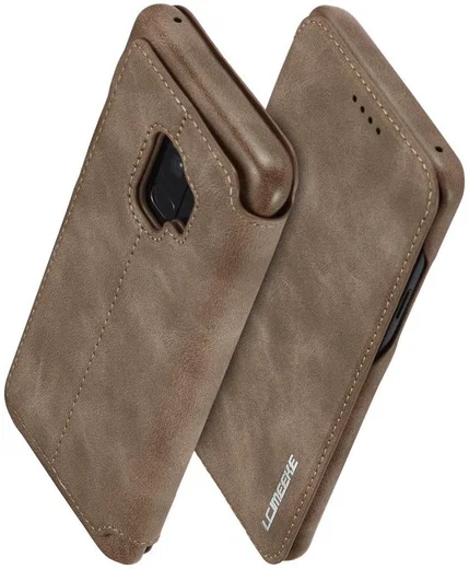 Samsung Galaxy S9 Retro Lederen Bookcase Hoesje met Kaarthouder Coffee afbeelding 2