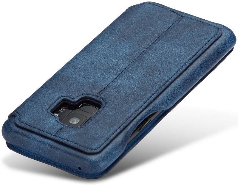Samsung Galaxy S9 Retro Lederen Bookcase Hoesje met Kaarthouder Blauw afbeelding 10