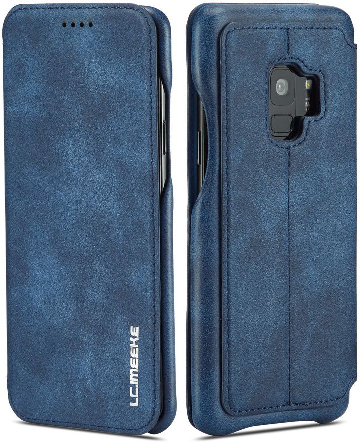 Samsung Galaxy S9 Retro Lederen Bookcase Hoesje met Kaarthouder Blauw afbeelding 11