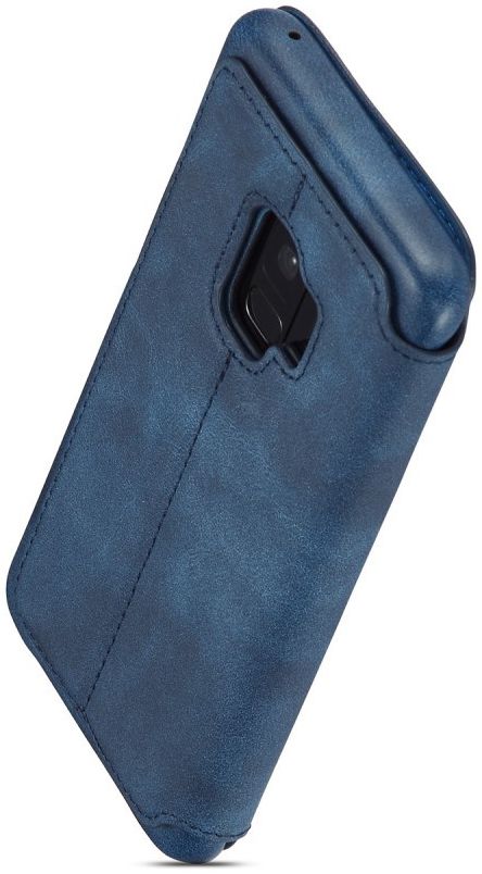 Samsung Galaxy S9 Retro Lederen Bookcase Hoesje met Kaarthouder Blauw afbeelding 9