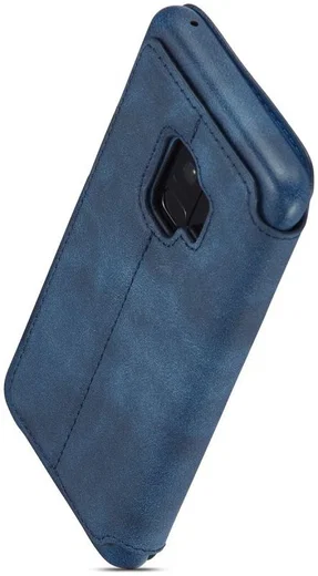 Samsung Galaxy S9 Retro Lederen Bookcase Hoesje met Kaarthouder Blauw afbeelding 9