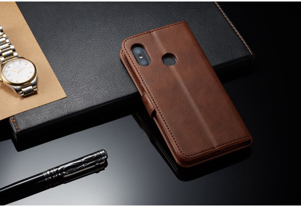 Xiaomi Mi A2 Lite Hoesje Wallet Book Case Kunst Leer Bruin afbeelding 11