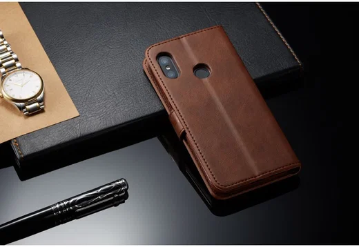 Xiaomi Mi A2 Lite Hoesje Wallet Book Case Kunst Leer Bruin afbeelding 11